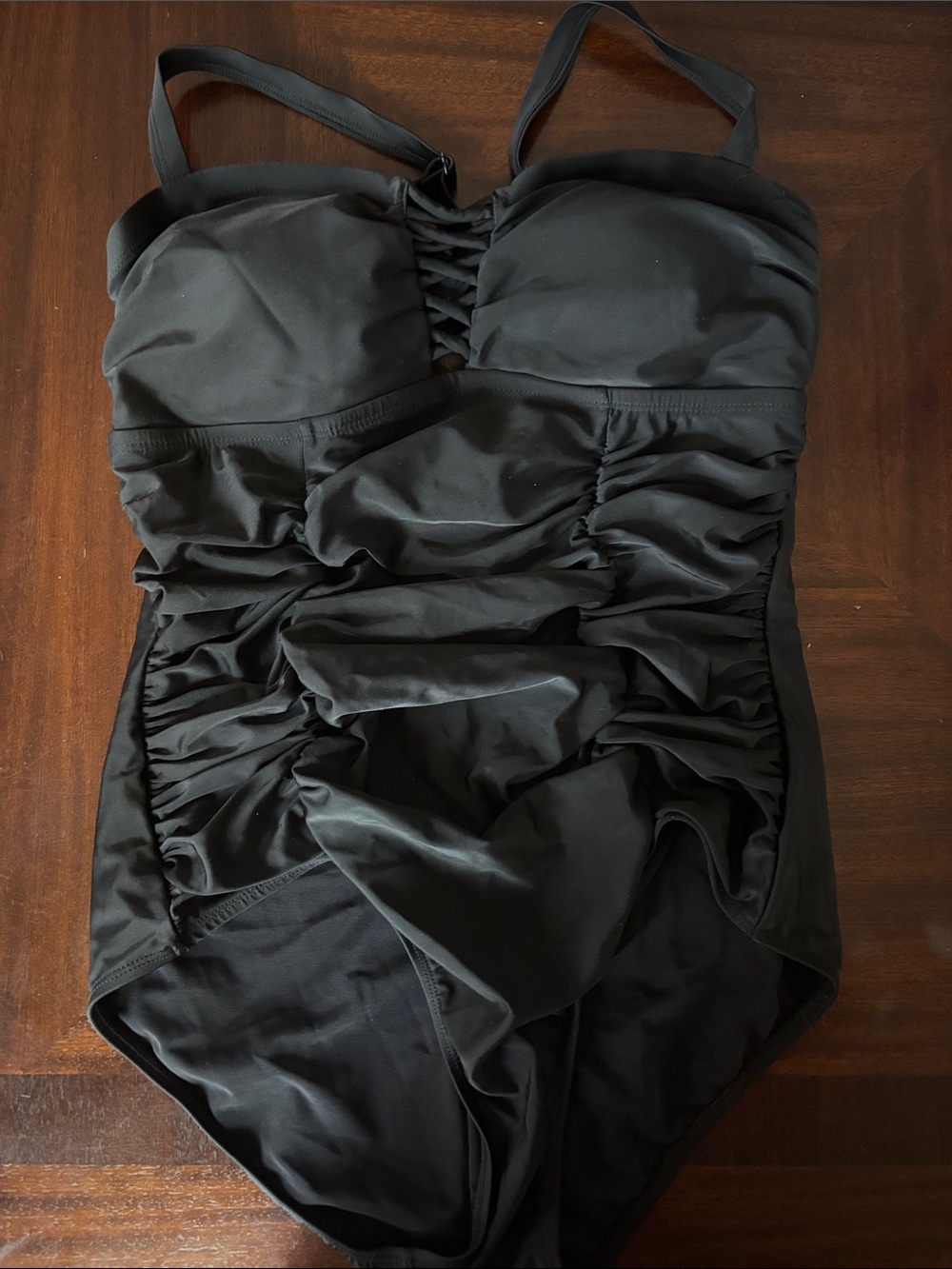 Torrid Black Ruched One-Piece Swimsuit